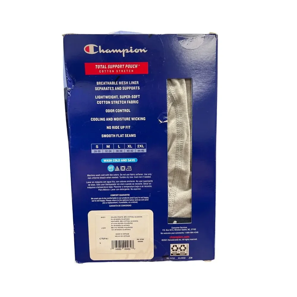 Champion Men's Lightweight Stretch Total Support Pouch Boxer Brief Small 3 Pack